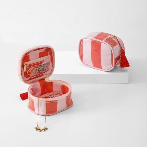 Travel Jewelry Case - Waterproof Striped Storage Box