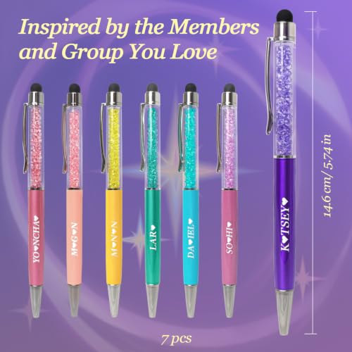 Katseye K-Pop Ballpoint Pens Set - 7-Piece Fan Collection with Stylus