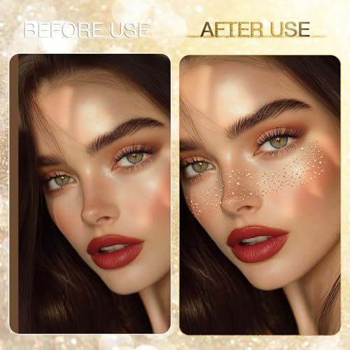 Glitter Freckles Face Tattoo 24 Count Rose Gold Makeup Patches