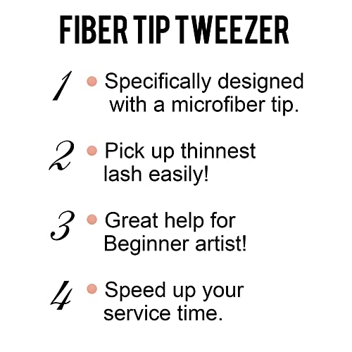 Fiber Tip Lash Tweezers For Eyelash Extension 4 Pcs Tweezers Professional Artist Tech Work Kit Tools,Best Volume Eyelash Lashes Extensions Precision Supplies Volume Boot 90 45 Degree(Rose Gold)