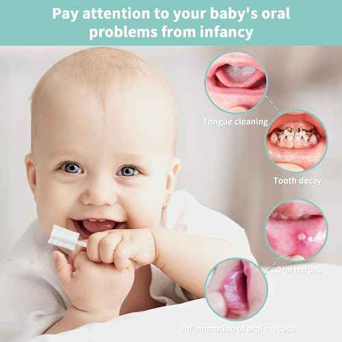 105 Pieces Baby Tongue Cleaner + 2 PCS Finger Toothbrush Soft Gauze Baby with Box Disposable Tongue Cleaner Infants Oral Mouth Cleaner Newborn Care 0-36 Month Infants