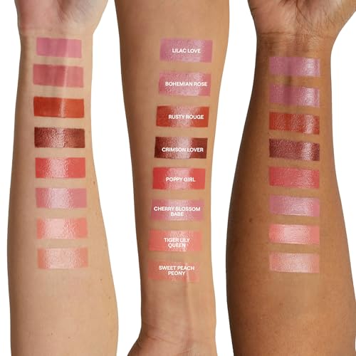 Nudestix Nudies Bloom All Over Dewy Color ? 3-in-1 Cream Blush Stick for Cheeks, Eyes & Lips with Built-In Brush | Sheer, Glossy Finish | Vegan, Long-Wear, Multi-Use Makeup