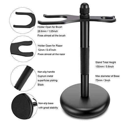 Amazing Safety Razor Shave Kit - Mysterious Black Men's Shaving & Grooming Sets - Butterfly Open Safety Razor,Friendly Brush,Great Shaving Stand,Shaving Soap Bowl, Super Stainless Blades