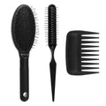 3-Piece Wig Hair Brush Set with Detangling Loop Comb & Wide Tooth Comb