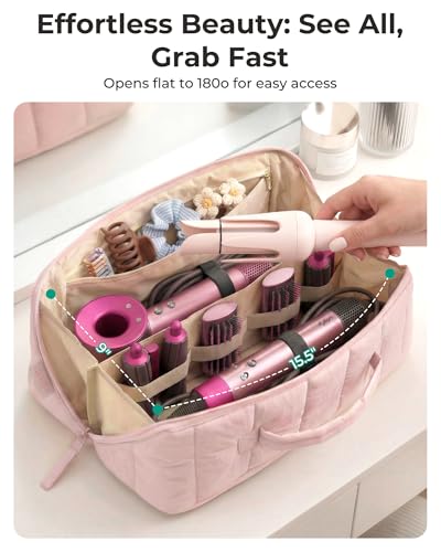 BAGSMART Travel Hair Tool Organizer for Dyson Airwrap | Heat Mat