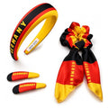 Germany Flag Hair Ties & Clips 4-Piece Set for Women