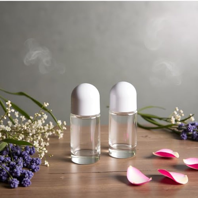 50ML Glass Roller Bottles - Set of 2 Leak-Proof Essential Oil Containers