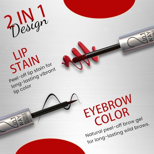 Peel Off Eyebrow Gel & Lip Stain 2-in-1, Waterproof Long-Lasting Makeup