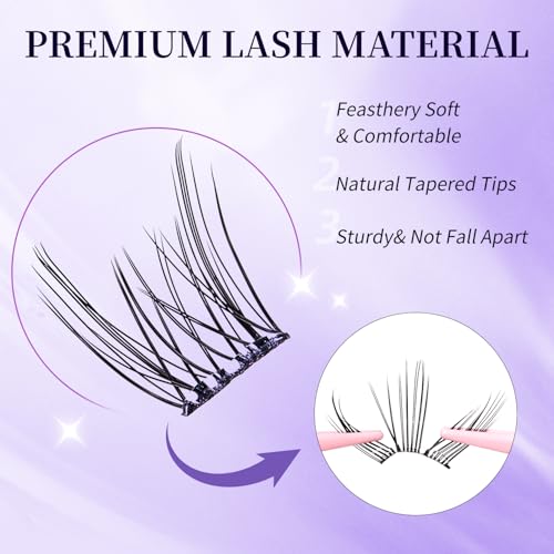 Self-Adhesive Lash Clusters 100PCS Wispy Preglued Press-On Eyelashes