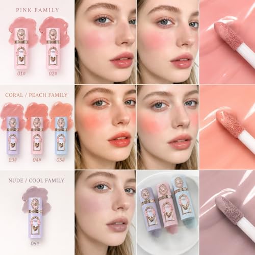 3-Piece Waterproof Liquid Blush Set - Long-Lasting Cheek Color