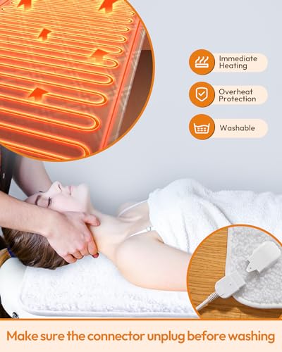 Crablux Heated Massage Table Warmer Pad (71" x 30") with 9 Heat Settings
