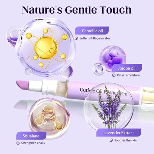 2-in-1 Cuticle Oil Pusher Pen for Nail Care - Hydrate & Repair