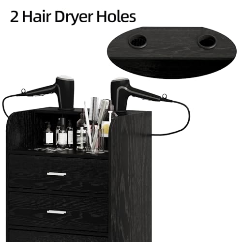 Salon Station Cart with Drawers & Wheels for Hair Stylists