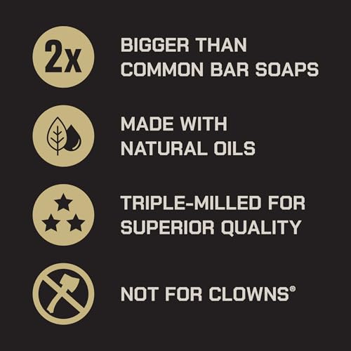 Duke Cannon Supply Co. Extra Large Bar Soap Bundle - Men's Natural Bar Soap With Masculine Scents - Big American Bourbon USA-made soap - All Skin Types - Big Brick of Soap - Bourbon,10 oz (4 Pack)