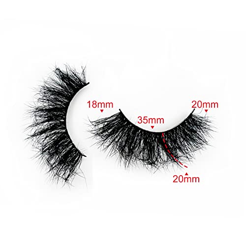Mink Lashes 20 Pairs Dramatic Thick 5D False Eyelashes 20mm Wispy Fake Eyelashes Pack, by Kmilro (LD06)