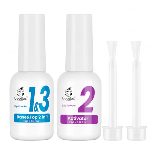 Beetles 2-in-1 Dip Powder Liquid Set - Base & Top Coat with Activator