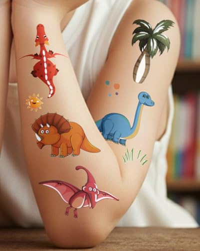 Dinosaur Temporary Tattoos for Kids – 60 Pack