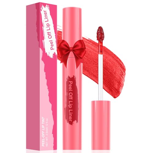 Lip Stain Peel Off - Long Wear Tattoo Lip Liner, Waterproof & Transfer-proof Peel Off Lip Stain with Matte Finish, Lip Tint For All Skin Types (Red, 1 Count(Pack of 1))