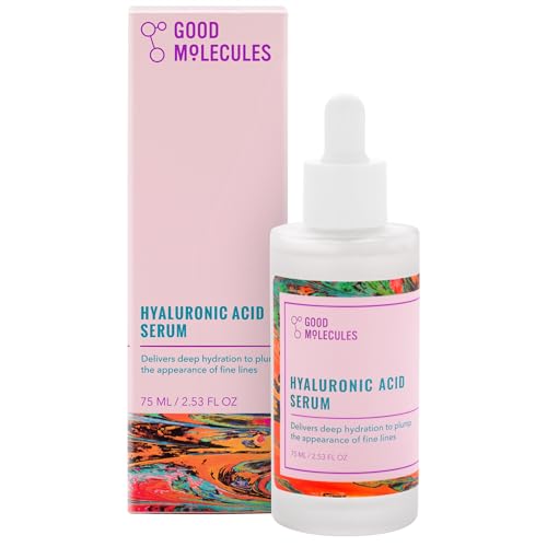 Good Molecules Hyaluronic Acid Serum - Hydration for Dry Skin to Moisturize, Plump, and Firm - 1% HA, Anti-aging Water-Based Skincare for Face