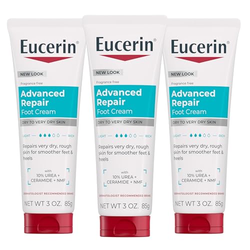 Eucerin Advanced Repair Foot Cream for Dry Feet, 10% Urea - 3 x 3 oz