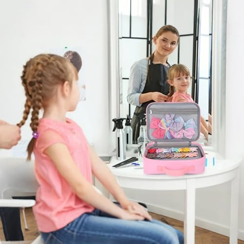 Pink Unicorn Bow Organizer for Girls Hair Clips