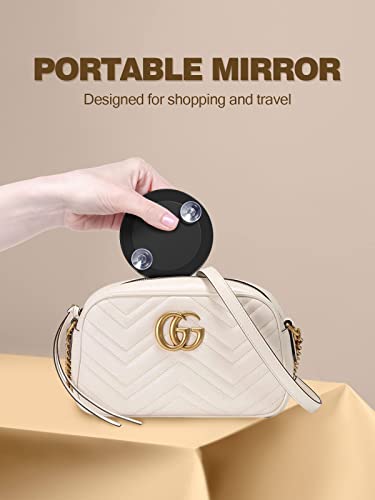 30X Magnifying Makeup Mirror with Suction Cups & Tweezers - Black