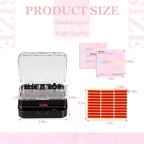 Uyolaxed 6-Piece Nail Display Box Set – Double-Layer Nail Packaging Kit