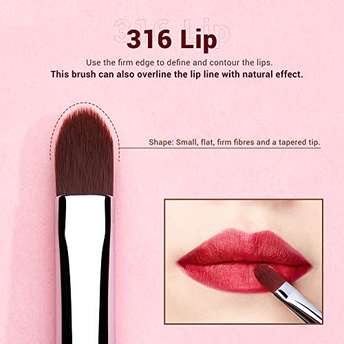 Jessup Professional Makeup Brushes: Eyeliner T324, Lip T325, Eyebrow T326 Brush Set