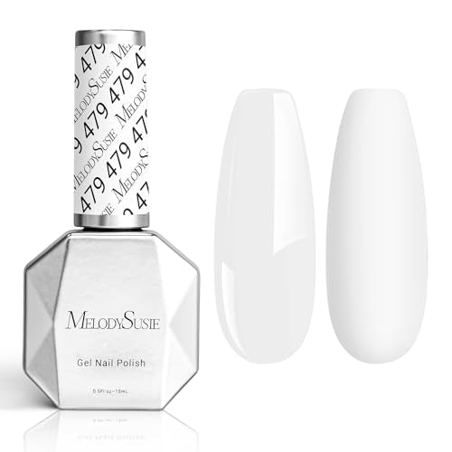 MelodySusie Thick Snow White Gel Nail Polish - 15ml UV LED Soak Off