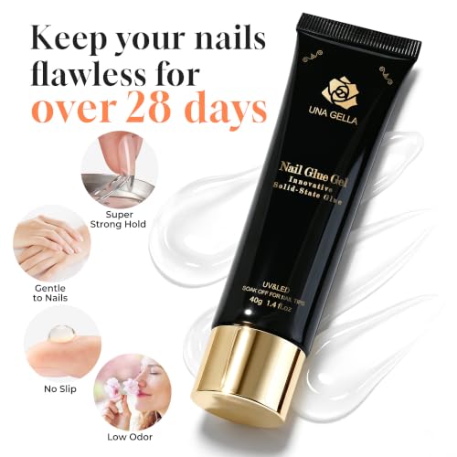 UNA GELLA Solid Gel Nail Glue 40ml - Soak Off