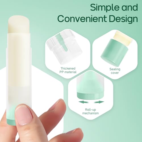50Pcs Lip Balm Tubes Empty 5.5ml(0.18 oz)- BPA Free Twist-Up Containers with Color Caps, Leak-Proof DIY Lip Balm, for Homemade Lipstick, Mix Color Cap