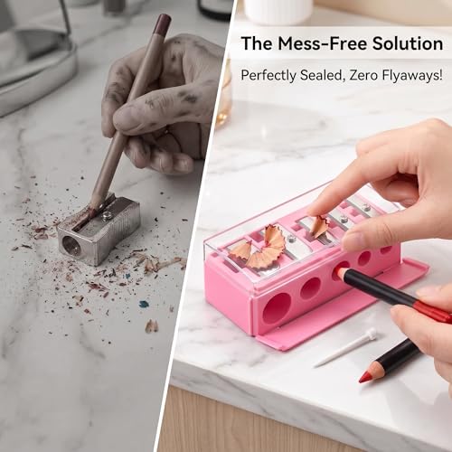 Yivioep Makeup Pencil Sharpener Kit for Slim to Jumbo Eyeliners & Lip Liners