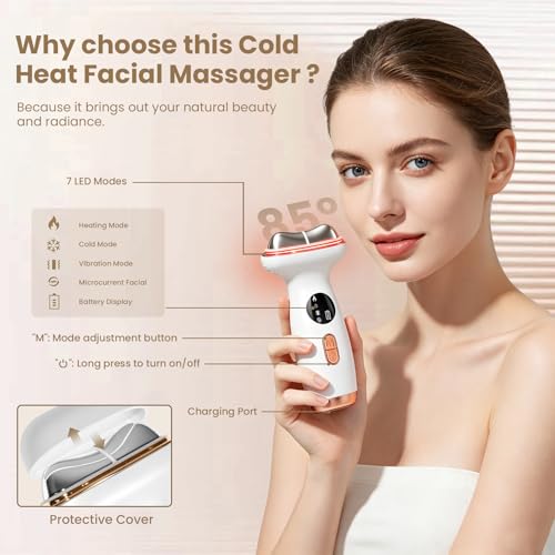 YueLi 7-in-1 LED Microcurrent Facial Device with Hot & Cold Therapy