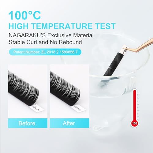 NAGARAKU Flat Ellipse Eyelash Extensions 0.20C 8-15mm Mix