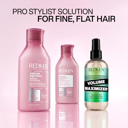 Redken Volume Injection Shampoo For Fine Hair - Adds Lift & Body, Volumizing & Detangling Without Weighing Down, Paraben Free