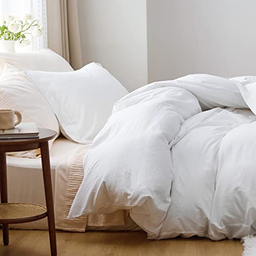 Bedsure White Duvet Cover King Size - Soft Prewashed Set, 3 Pieces, 1 Duvet Cover 104x90 Inches with Zipper Closure and 2 Pillow Shams