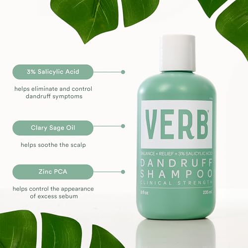 VERB Dandruff Shampoo with Salicylic Acid & Eucalyptus Magnolia, 3% Relief