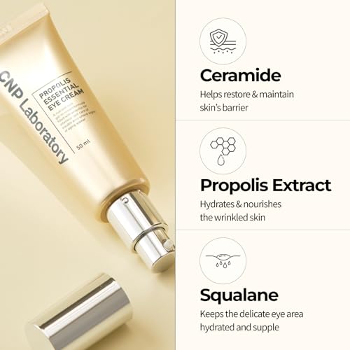 CNP Propolis Eye Cream (1.7 fl.oz / 50ml) - Nourishing Eye Cream with Propolis Extract, Ceramide, Lightweight Cream Texture, Firming Wrinkles, Gifts for Women, Korean Skin Care