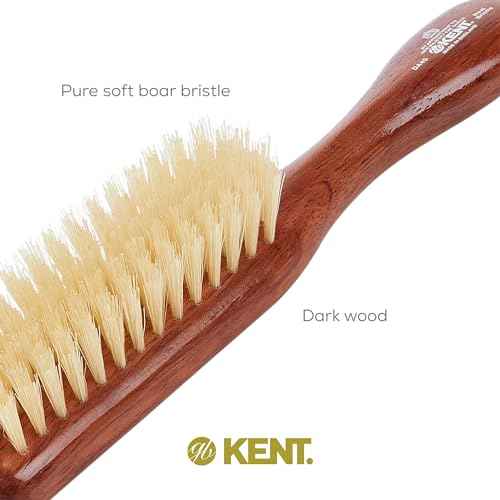 Kent DA4S Finest Women's Danta Wood, Soft White Bristle, Narrow Grooming Hair Brush - Fine or Thinning Hair, Promotes Shine/Stimulates Scalp