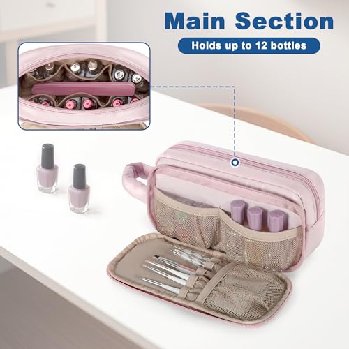 LUXJA Nail Polish Organizer Bag | Holds 12-18 Bottles