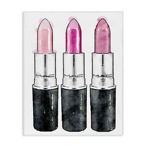 Stupell Industries Three Pink Lipsticks Canvas Wall Art, 36 x 48, Design by Artist Amanda Greenwood