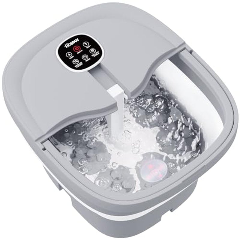 HOSPAN Collapsible Foot Spa with Heat, Bubble & Shiatsu Massage