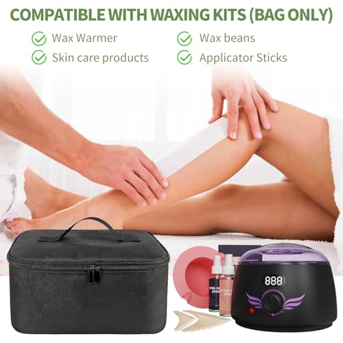 Boczif Waxing Kit Carry Bag, Wax Warmer Organizer Bag for Hair Removal Storage Bag, Wax Tool Bag Portable Travel Bags for Hotel Makeup Brush