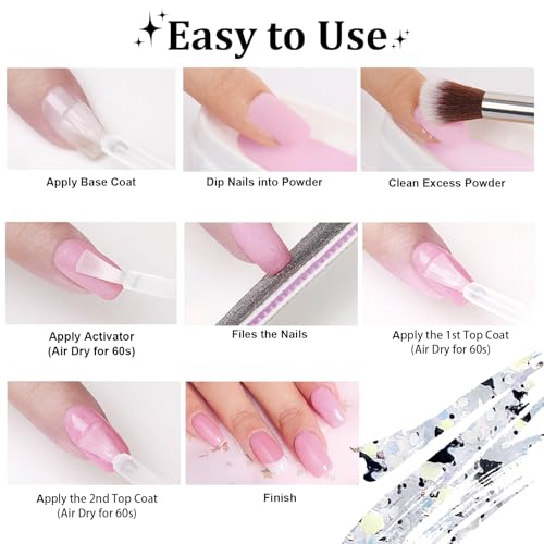 EODCI Butterfly Silver Glitter Nail Dip Powder - 1 oz DIY Manicure