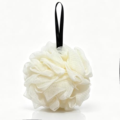 Loofah Body Scrubber Sponge for Shower - White, 1 Pack - Exfoliating Bath Loofa