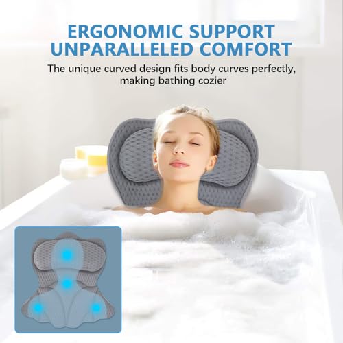 Bath Pillow for Tub with Neck & Back Support