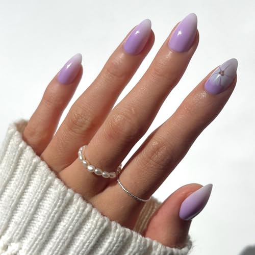 Glamnetic Lilac Reef Press On Nails - Short Almond 30 Piece Kit