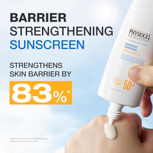 Physiogel Lightweight Moisture Korean Sunscreen, Broad Spectrum SPF 50+, Water Resistant & Safe for Sensitve Skin, Reef Friendly, Paraben-Free, Dermatologically Tested, Korean Skin Care. (Pack of 2)