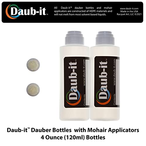 4 oz Empty Bottles with Mohair Dauber Applicators, 2-Pack