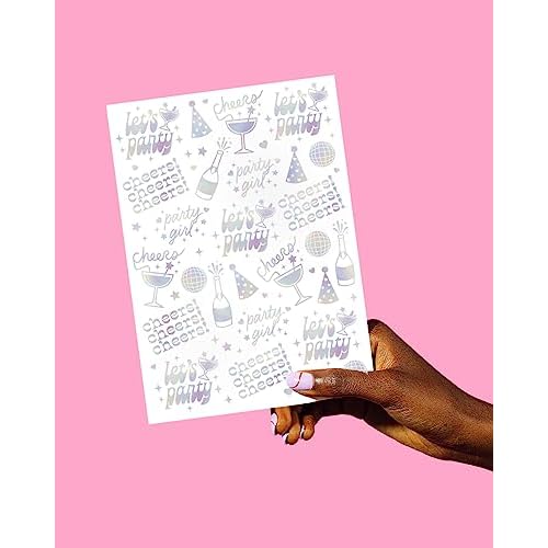 xo, Fetti Cheers Party Temporary Tattoos - 52 iridescent styles | Bachelorette Party Supplies, Birthday Party Favors, Disco Party Girl, Cheers Decorations